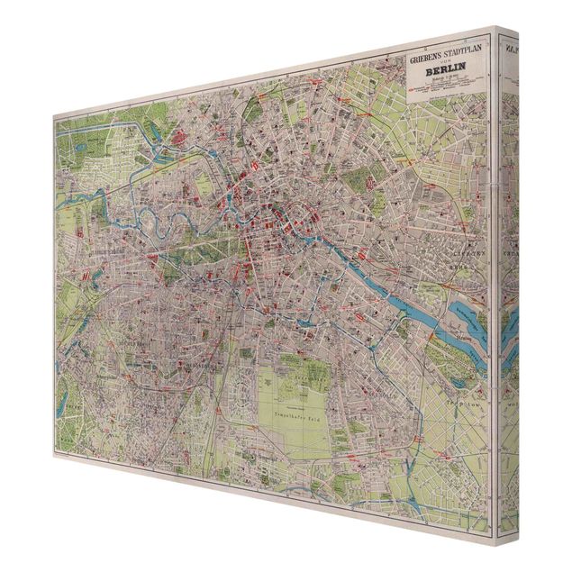 Retro obrazy Mapa miasta w stylu vintage Berlin