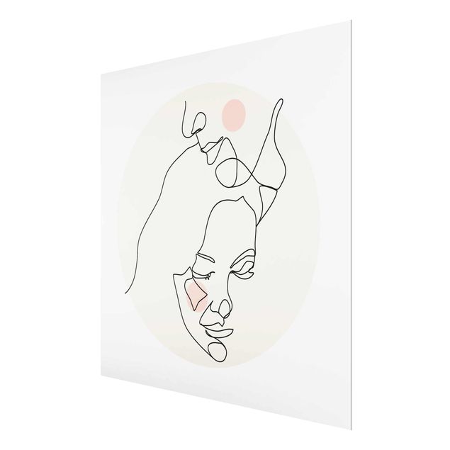 Obrazy portret Sztuka liniowa przedstawiająca czułą parę