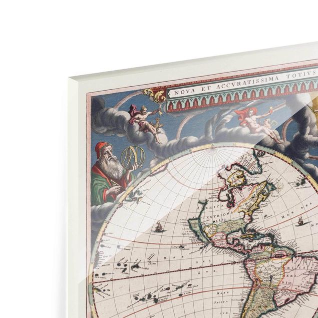 Obrazy Historyczna mapa świata Nova et Accuratissima z 1664 r.