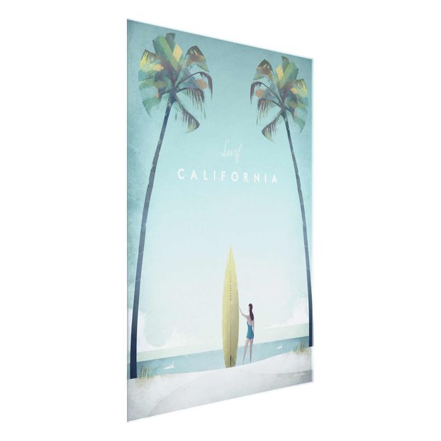 Obrazy na szkle plaża Plakat podróżniczy - Kalifornia