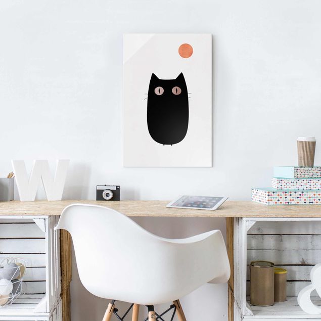 Obrazy do salonu Ilustracja czarnego kota