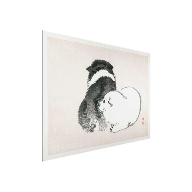 Pies obraz Rysunki azjatyckie Vintage Czarno-białe pieski