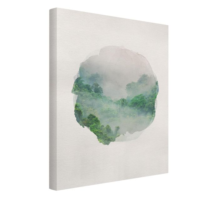 Obrazy drzewa Akwarele - Dżungla we mgle