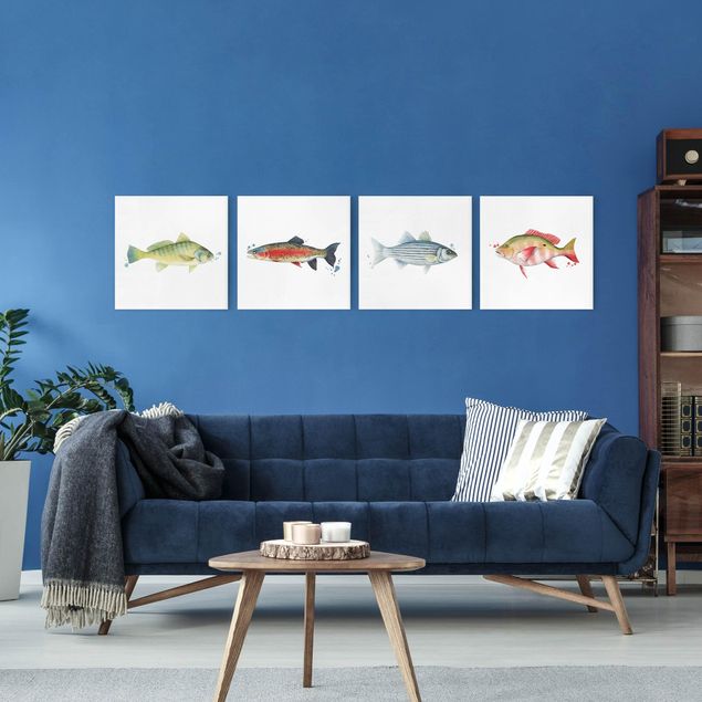 Obrazy zwierzęta Kolorowy połów - zestaw ryb I