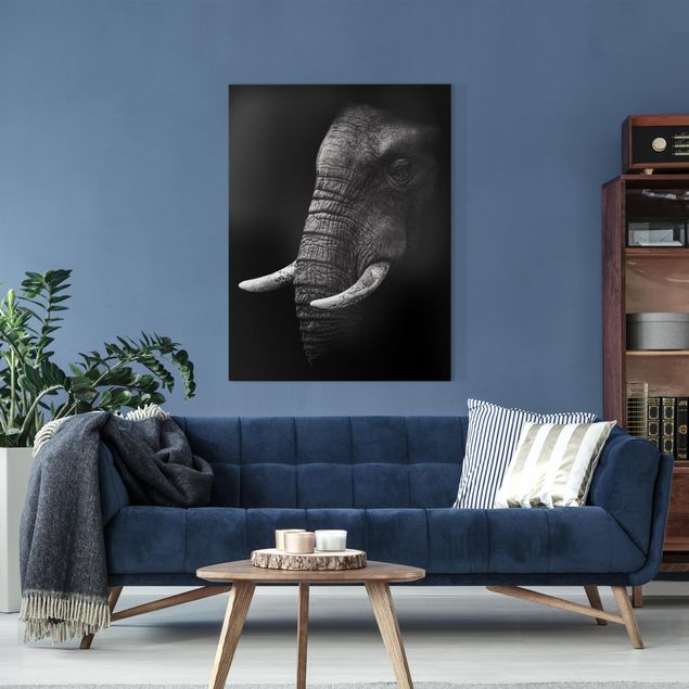 Nowoczesne obrazy Portret ciemnego słonia