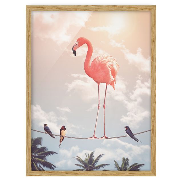 Obrazy w ramie do korytarzu Niebo z flamingiem