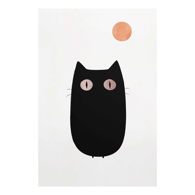 Obrazy na szkle zwierzęta Ilustracja czarnego kota