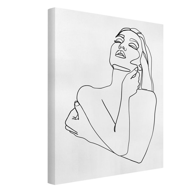 Obrazy nowoczesne Line Art Kobieta górna część ciała czarno-biały