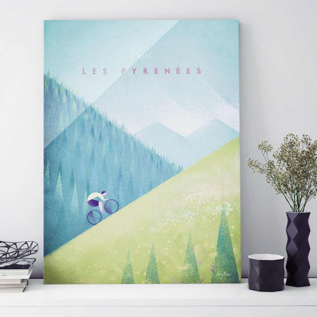 Obraz na szkle - Plakat podróżniczy - Pireneje