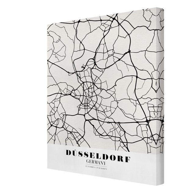 Obraz mapa świata Mapa miasta Düsseldorf - Klasyczna