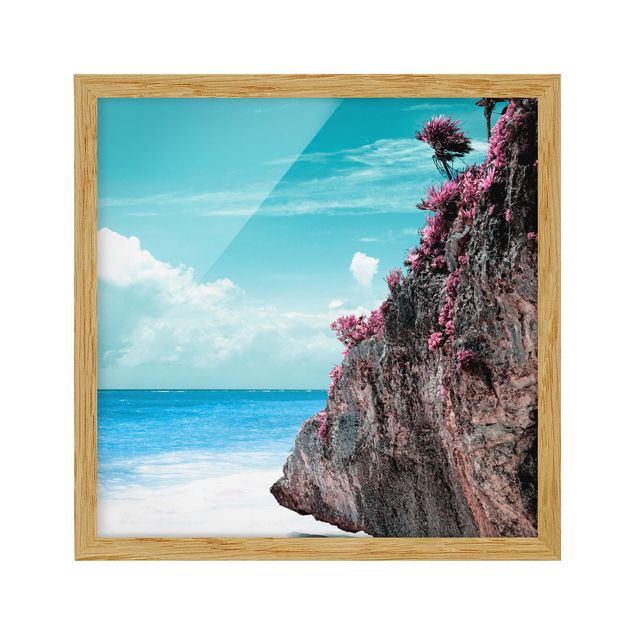 Obrazy w ramie plaża Rock na Karaibach