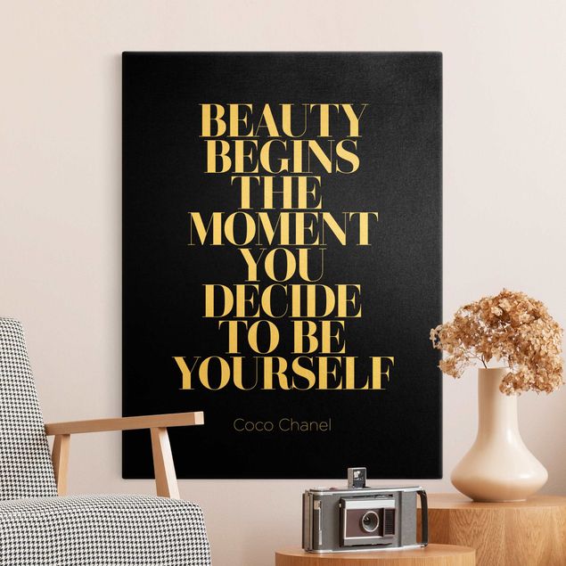 Obraz czarny Be yourself Coco Chanel Black