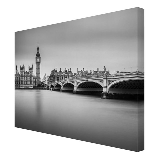 Czarno białe obrazki Most Westminsterski i Big Ben