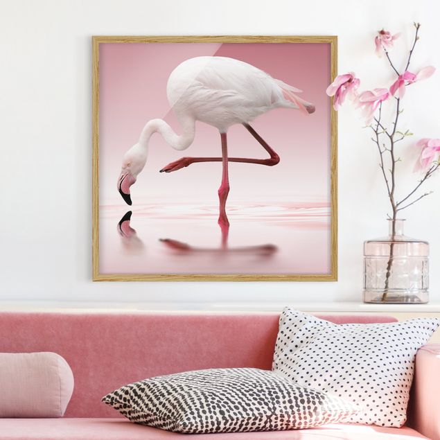 Obrazy w ramie do korytarzu Taniec flamingów