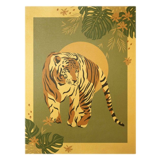 Obrazy z motywem kwiatowym Zwierzęta safari - Tygrys