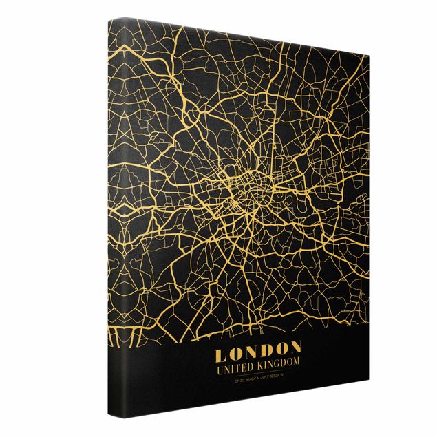Obraz czarny Mapa miasta London - Klasyczna Black