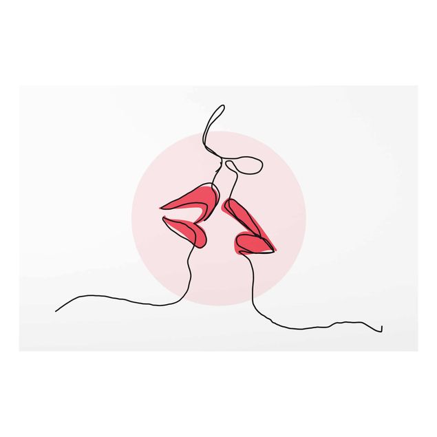 Nowoczesne obrazy do salonu Line Art Lips Kiss