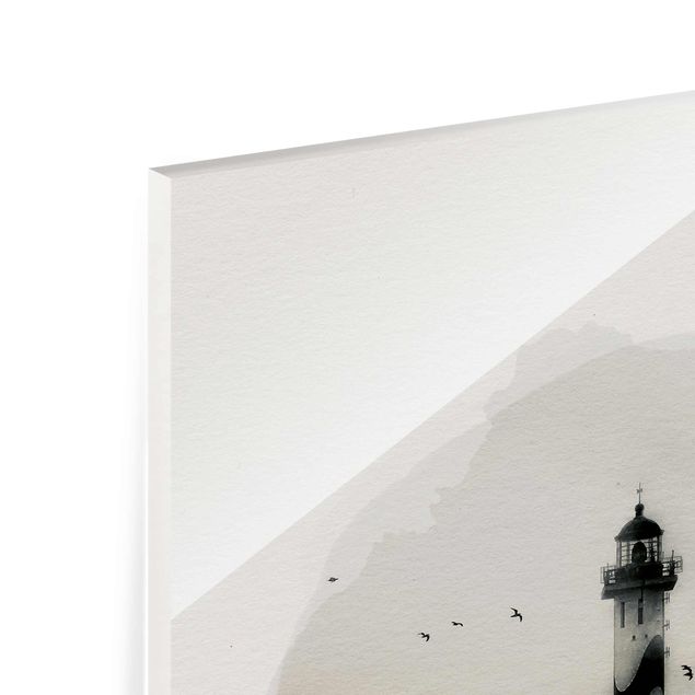 Obrazy do salonu nowoczesne Akwarele - Latarnia morska we mgle