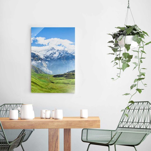 Obrazy na szkle portret Szwajcarska panorama alpejska