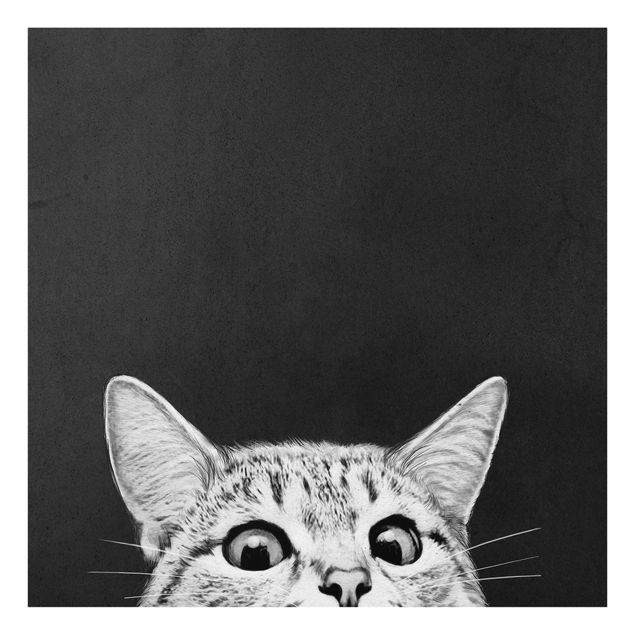 Nowoczesne obrazy Ilustracja kot czarno-biały rysunek