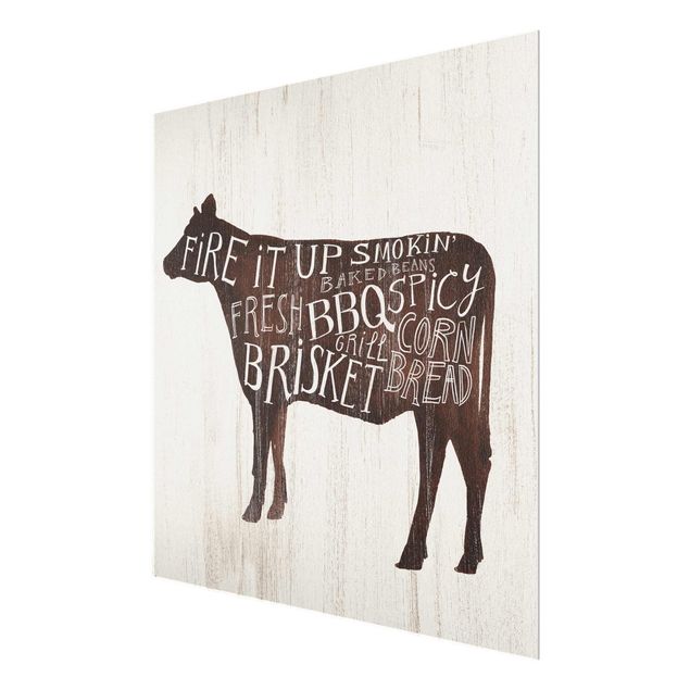 Obraz brązowy Gospodarstwo BBQ - krowa