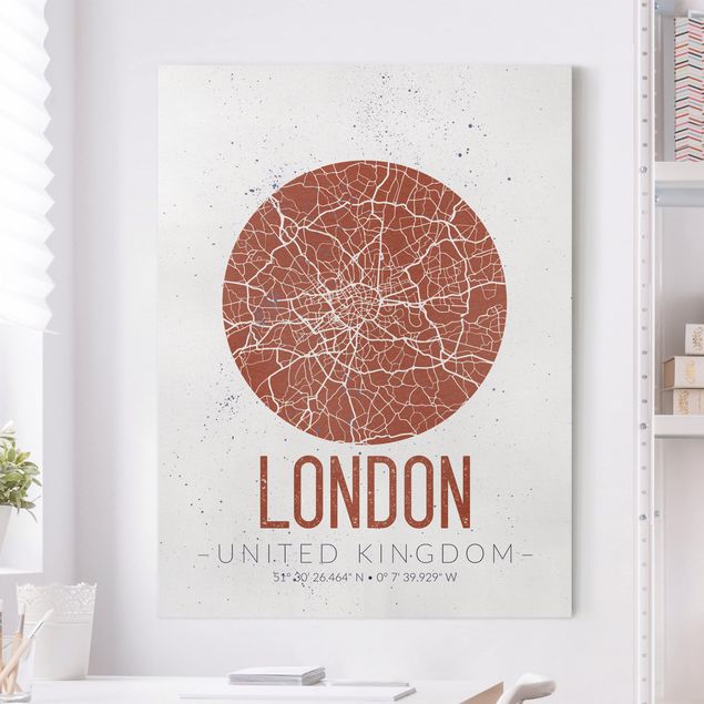 Dekoracja do kuchni Mapa miasta Londyn - Retro
