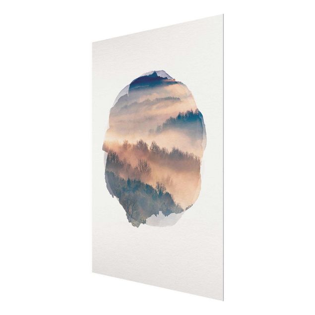Obrazy nowoczesne Akwarele - Mgła o zachodzie słońca