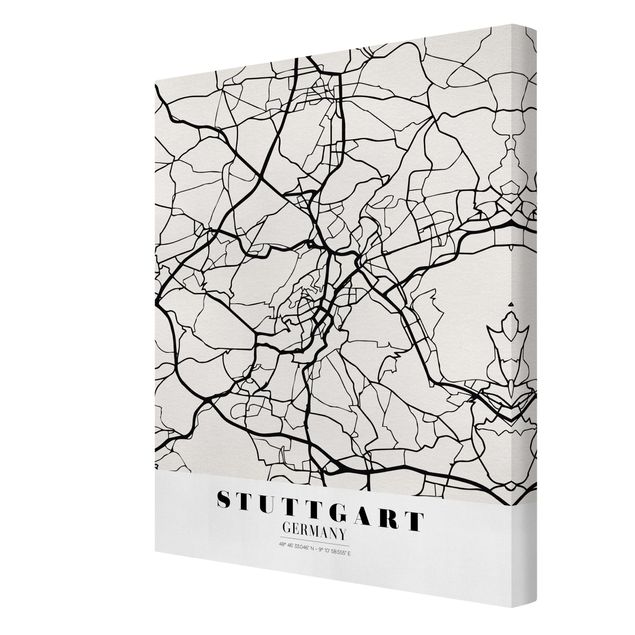 Obrazy mapy Mapa miasta Stuttgart - Klasyczna
