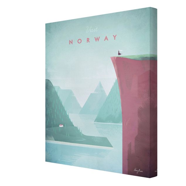 Obrazy retro Plakat podróżniczy - Norwegia