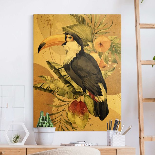 Nowoczesne obrazy do salonu Ptaki tropikalne - tukan