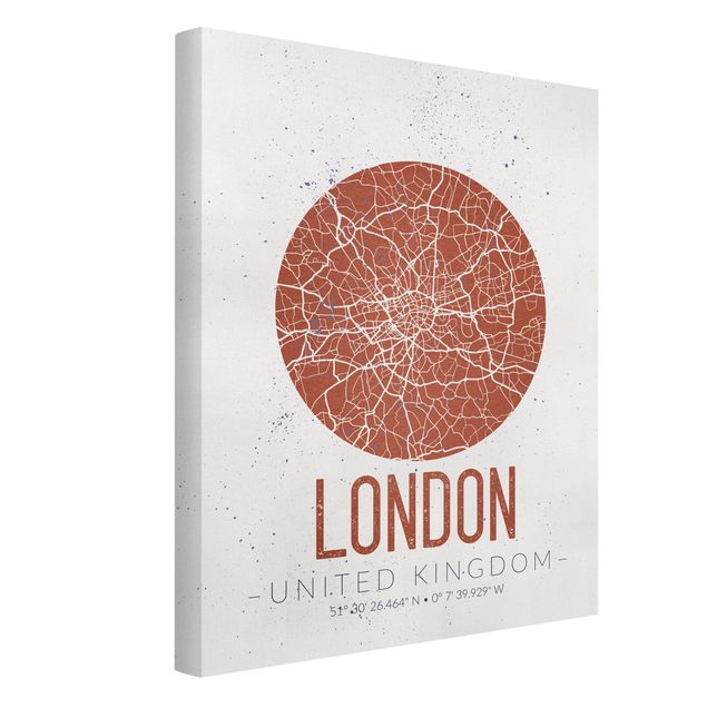 Obrazy powiedzenia Mapa miasta Londyn - Retro