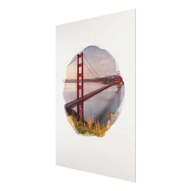Obrazy do salonu Akwarele - Most Złotoen Gate w San Francisco