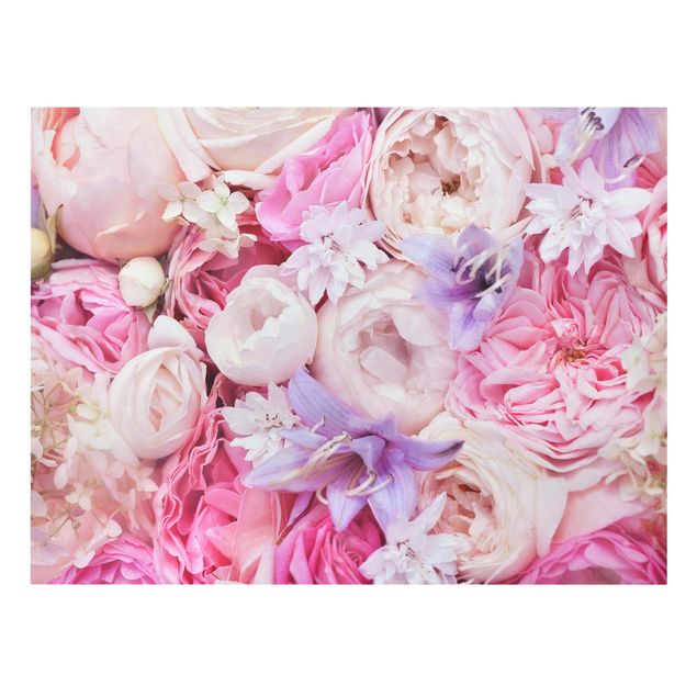 Obraz shabby chic Róże w stylu shabby z kwiatami dzwonków
