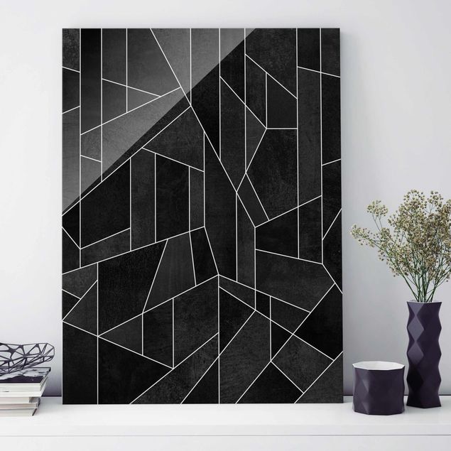 Obrazy artystów czarno-biały Geometry Watercolour