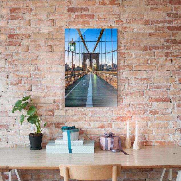 Dekoracja do kuchni Poranny widok z mostu brooklyńskiego
