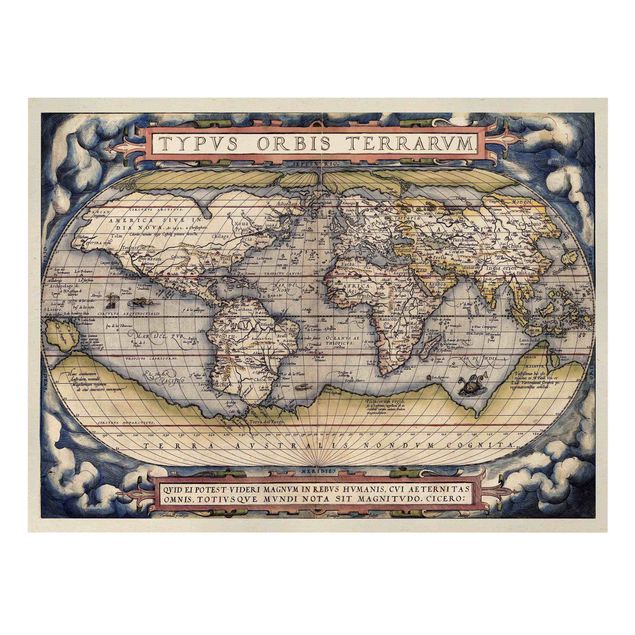 Obraz mapa świata Historyczna mapa świata Typus Orbis Terrarum