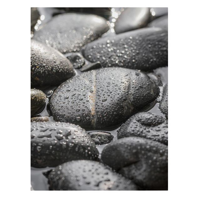 Artystyczne obrazy Czarne kamienie w wodzie