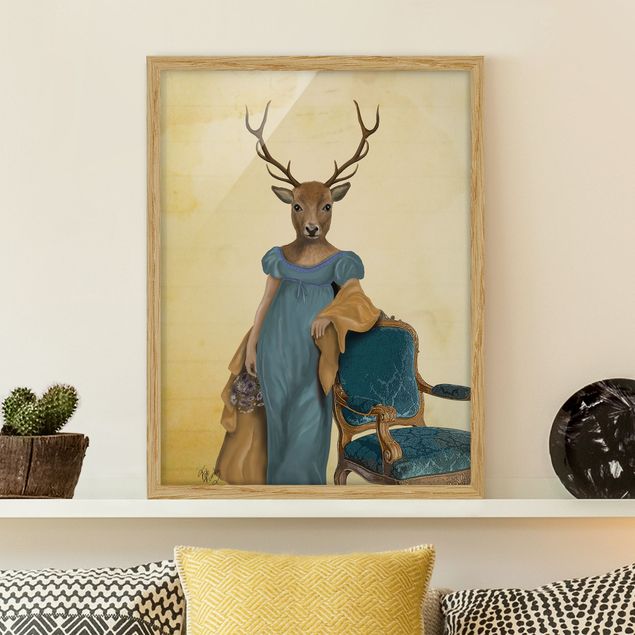 Dekoracja do kuchni Portret zwierzęcia - Dama z czerwonym jeleniem