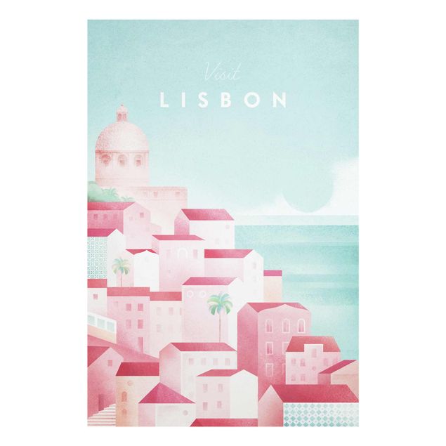Obrazy na szkle plaża Plakat podróżniczy - Lizbona