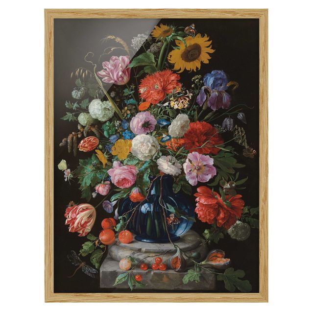 Obrazy w ramie do łazienki Jan Davidsz de Heem - Szklany wazon z kwiatami