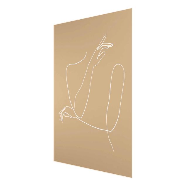 Obrazy portret Line Art Ręce kobiety beżowy