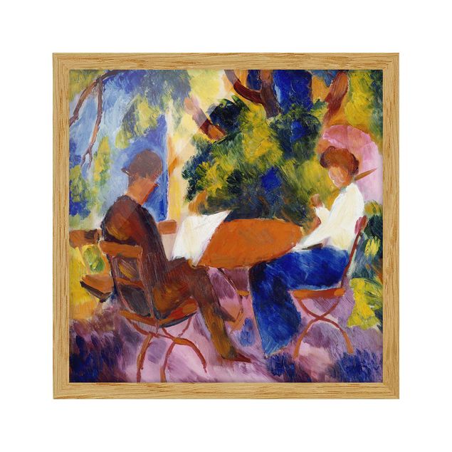 Obrazy w ramie do korytarzu August Macke - Para przy stole w ogrodzie
