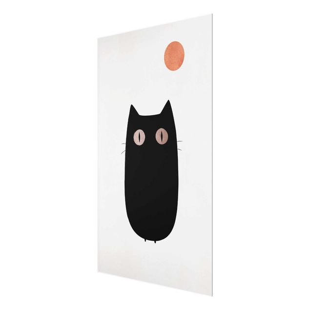 Obrazy nowoczesne Ilustracja czarnego kota