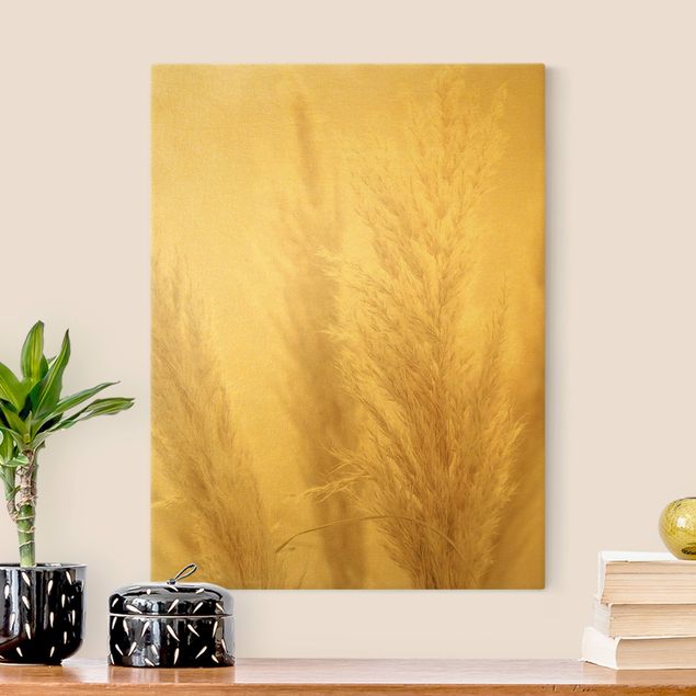 Obrazy z motywem kwiatowym Trawa pampasowa w świetle słonecznym