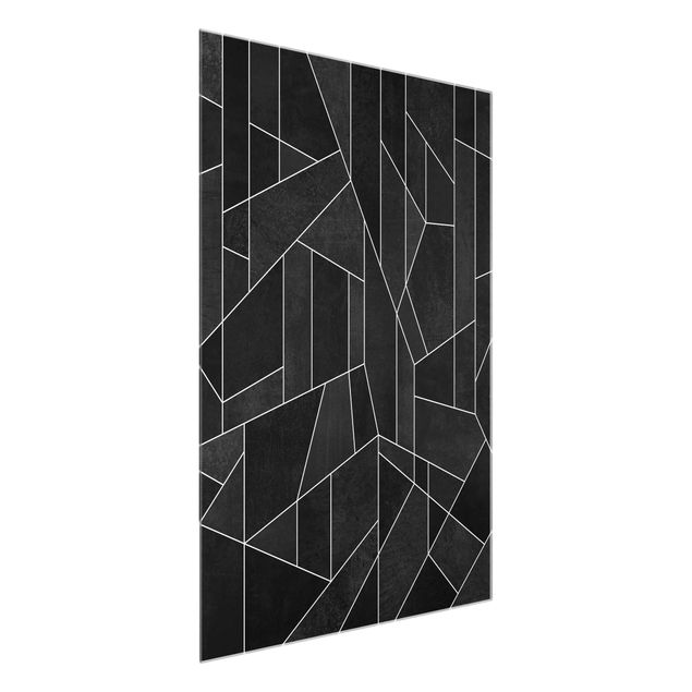 Obrazy na szkle abstrakcja czarno-biały Geometry Watercolour