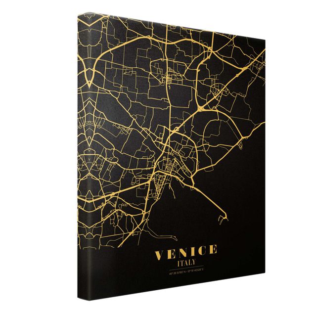 Obrazy Mapa miasta Venice - Klasyczna Black