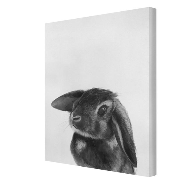 Czarno białe obrazki Ilustracja królik czarno-biały rysunek