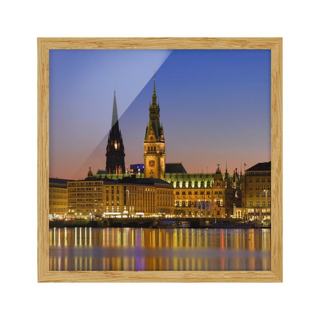Obrazy w ramie do kuchni Panorama Hamburga