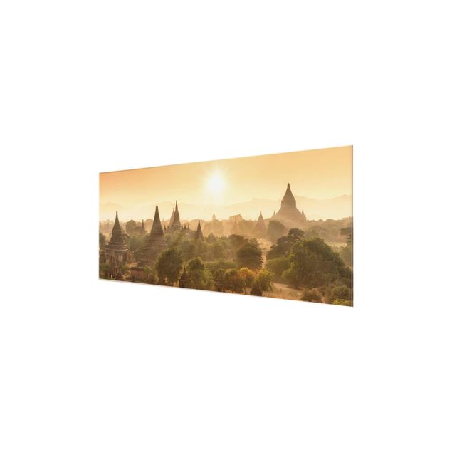 Obrazy na szkle zachód słońca Zachód słońca nad Baganem