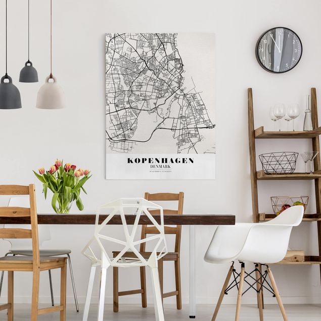 Obrazy do salonu City Map Copenhagen - Klasyczna